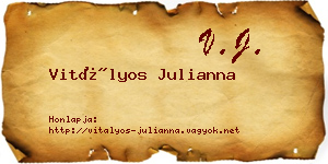 Vitályos Julianna névjegykártya
